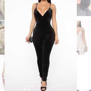 What a gem velvet jumpsuit by fashion nova